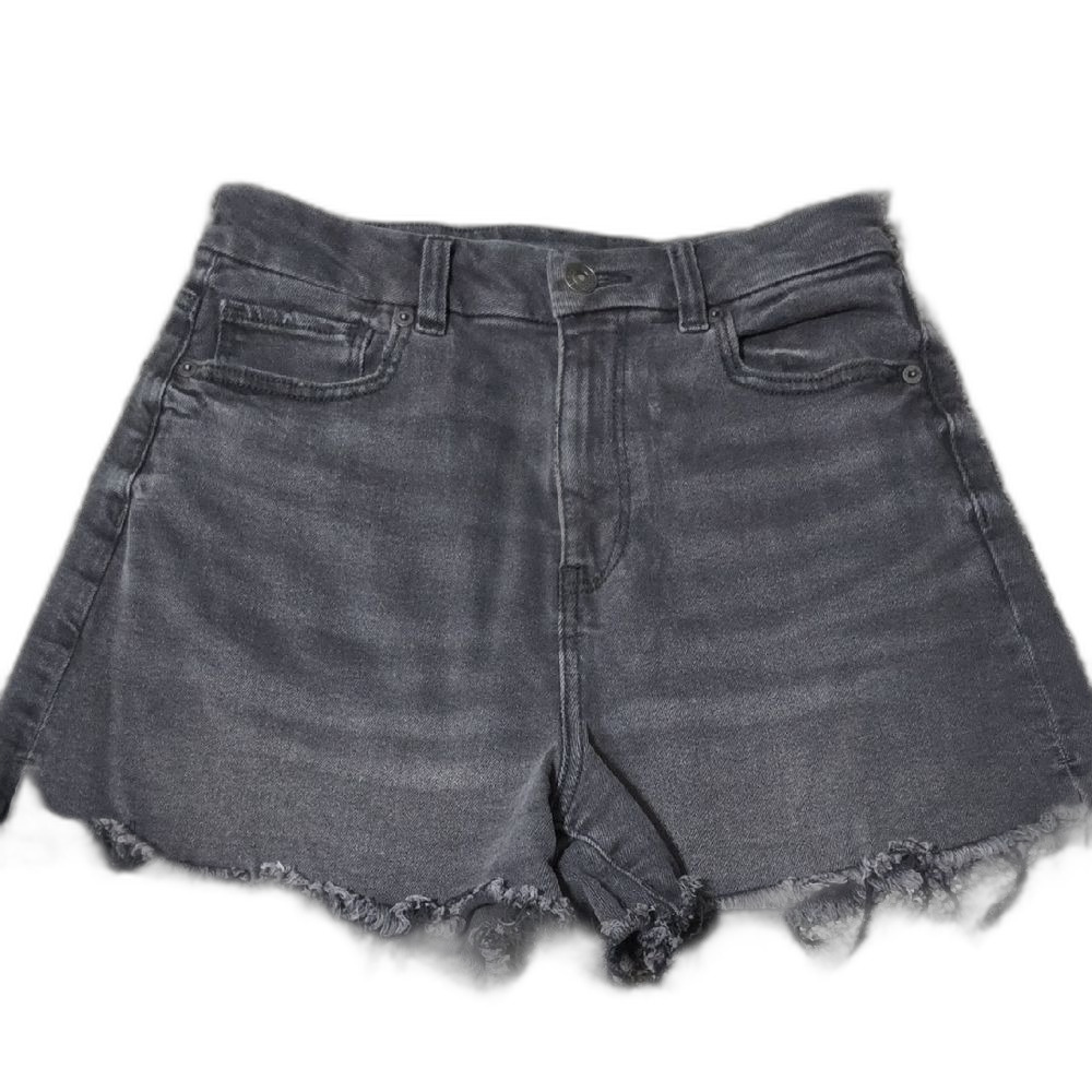 American Eagle Outfitters Black Frayed Hem Denim Shorts